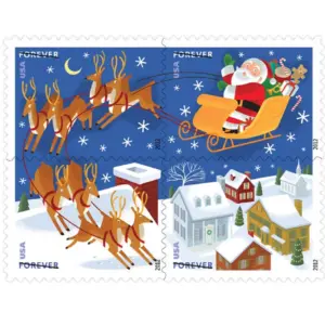Santa and Sleigh stamps
