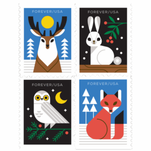 Winter Woodland Animals Stamps