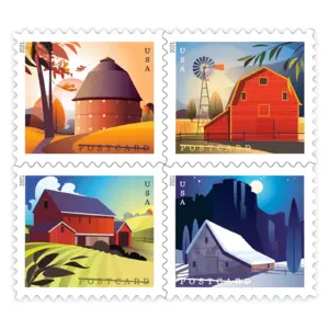 Barns Postcard Stamps