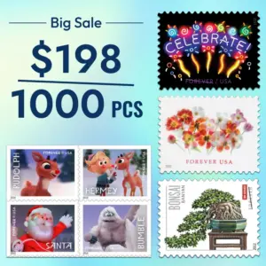 Special Price: $198 Get 1000 Stamps, Various Styles On Sale, can Mail Letters, Envelopes and Others