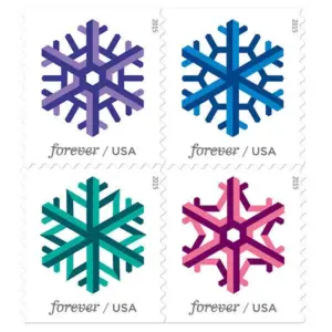 Geometric Snowflakes Stamps